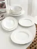 Pedidos de Fábrica: Tigelas e Pratos de Cerâmica de Luxo com Relevo Estilo Francês para Sobremesa e Salada
