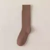 Meias Terry Grossas de Cano Médio para Outono e Inverno, Meias Unissex Quentes de Cor Sólida, Meias Longas Listradas Casuais Estilo Japonês