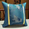 Nueva Funda de Cojín Bordada Pesada China Floración de Peonías Riqueza y Prosperidad Satén Cojín Sala de Estar Sofá Sala de Té Sala de Muestras Cojín Decorativo