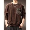 Sudadera de Patchwork de Pana Estilo Retro Americano de Gama Alta para Hombre, Nueva Colección Otoño 2026, Suéter de Punto Pesado de Marca de Tendencia para Hombre