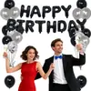 Decoración de Cumpleaños Globo Set Fiesta Película de Aluminio Digital Transfronterizo Amazon Oro Negro Cumpleaños 18 Arreglo Dorado Transfronterizo