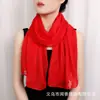 Lenço de Seda Chiffon Cor Pura Clássico Primavera e Verão Leve e Respirável Lenço de Gaze Proteção Solar para Viagem Xale Longo Proteção para o Pescoço Lenço Feminino