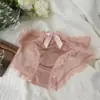 Venda Direta de Fábrica Bestseller Transfronteiriço Calcinha Feminina de Renda em Cetim Francês Respirável Sem Costura de Cintura Baixa Tanga com Laço