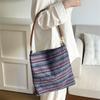 Bolsa de Ombro Popular, Bolsa de Axila Feminina, Bolsa de Mão, Bolsa Tote de Grande Capacidade para Deslocamento, Saco de Armazenamento de Tecido Estampado Atacado