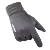 Luvas de camurça com toque aveludado para outono e inverno, tela sensível ao toque, masculinas, quentes, para entregador, dois dedos expostos, para motociclista, direção, pilotagem, luvas de meio dedo