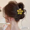 Pinza para el pelo de verano estilo ins con bloques de color para mujer, pasador lindo de lunares japoneses para niña, pinza de tiburón grande para recogidos.