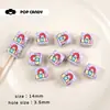 Acrílico Impresso Quadrado Desenho Animado Pão Hambúrguer Urso Artesanal DIY Corrente para Celular Chaveiro Acessórios com Contas Contas