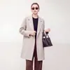 Nuevo abrigo de lana de doble cara para otoño e invierno para mujer, de longitud media, cruzado, moderno y adecuado para el trabajo