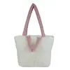 Bolsa Portátil de Gran Capacidad Acolchada de Algodón, Bolso Tote Sencillo, Bolso de Hombro Casual de Nailon, Bolsa Cuadrada Rellena de Plumas