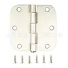 Bisagra de puerta redonda negra mate de 3.5 pulgadas de hierro plano doble pliegue estándar para puerta interior de dormitorio de 3 1/2 pulgadas