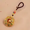 Nuevo Llavero de Carruaje de Caballo del Zodiaco 3D Incrustado con Diamantes Estilo Chino Metal Lindo Colgante de Bolsa Unisex Llavero