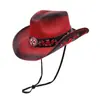 Sombrero Vaquero Occidental Popular Transfronterizo, Sombrero de Paja de Ala Ancha Unisex, Sombrero de Protección Solar, Sombrero para Actuación de Fiesta del Día de la Independencia