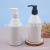 Botella blanca con bomba de 300 ml y hombro inclinado para gel de ducha, Botella con dispensador de 300 ml para desinfectante de manos, Botella de PET para limpiador facial