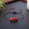 Pulseira Trançada de Cristal Natural Transfronteiriça Runyang Jewelry, Pulseira com Cordão de Cristal Rosa para Homens e Mulheres, Pacote com 10