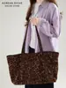 2025 Nuevo Diseño de Nicho Bolso Tote de Gran Capacidad Estilo Coreano Versátil para Viajes de Negocios Estampado de Leopardo de Gama Alta Bolso de Mano y Hombro