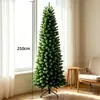 Árbol de Navidad artificial verde de PVC con luces, estilo delgado tipo pluma, decoración navideña al por mayor