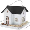 Bestseller transfronterizo comedero para pájaros casa de pájaros alimentada por energía solar, comedero para pájaros de doble compartimento colgante para jardín exterior, adorno decorativo