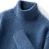 Caja de Regalo Suéter de Cachemira para Hombre de Edad Media y Joven Punto de Cuello Alto Otoño e Invierno Estilo Nuevo Suéter de Lana de Alta Gama como Capa Base