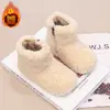 Botas de Nieve Cálidas de Invierno Casual Coreanas para Niñas, Suela Suave, Manga de Piel, Botines Cortos, Más Terciopelo, Lana de Cordero