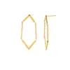 Pendientes de Cadena de Diamantes Geométricos Simples Transfronterizos Europeos y Americanos Diseño de Doble Capa Pendientes de Anillo de Flor de Moda de Gama Alta