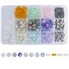 150 piezas de cuentas irregulares, cuentas de vidrio, cuentas de vidrio transparente agrietado para pulsera, collar, joyería DIY a juego
