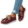Mocasines de Lona con Cuentas Estilo Étnico Transfronterizos para Mujer Otoño Nuevo Comercio Exterior Talla Grande con Cordones Delanteros Zapatos Tipo Beanie Venta al por Mayor
