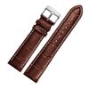 Pulseira de Couro Genuíno de Primeira Camada com Padrão de Crocodilo e Fivela Dupla de Borboleta Acessórios de Pulseira de Relógio de Reposição Multicor para Homens de Negócios
