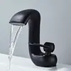 Grifo de lavabo de cascada creativo, lavabo bajo encimera, grifo de lavabo de cobre puro para baño, mueble de baño, lavabo de cobre, para uso doméstico