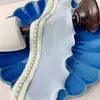 10 cm de ancho doble capa blanco cremoso gasa borde ondulado encaje con cuentas encaje cortina falda ribete decoración material