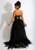Exportação Transfronteiriça Outono e Inverno Novos Produtos Ebay Amazon Transfronteiriço Europeu e Americano Tamanho Grande Renda Malha Tubo Top Sexy Vestido de Noite