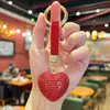 Cadena de Garra Completa de Diamante Arcilla Cerámica Llavero Corazón Creativo Lindo Colgante para Bolso de Niña Accesorio para Llavero de Coche