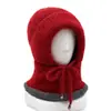 Gorro de punto para mujer, forro polar de invierno, cálido, gorro todo en uno con bufanda y mascarilla, adecuado para ciclismo al aire libre