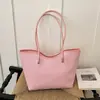 2026 Bolso de mano tejido nuevo con lazo de encaje de perlas, gran capacidad, bandolera, estilo coreano, bolso de mano para el día a día
