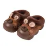Pantuflas de algodón para niños con diseño de oso de dibujos animados, unisex, para uso interior en invierno, antideslizantes, cálidas y lindas pantuflas de felpa, al por mayor