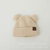 Gorro de punto con orejas de oso lindo otoño e invierno Nuevo felpa suave glutinosa circunferencia de cabeza grande cálido puntera cerrada gorro de lana