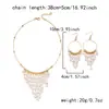 Collar con Colgante de Borla de Perlas de Nuevo Estilo Francés Transfronterizo Europeo y Americano y Juego de Pendientes, Cadena Exquisita de Lujo Ligero para Clavícula de Banquete