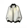 Chamarra con cierre, cuello alto texturizado bordado estilo americano, colección de primavera para hombre, diseño a rayas color-block moderno, corte holgado, apta para parejas