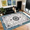 Tapete de chão estilo persa Amazon transfronteiriço, cobertura total de área grande, fácil de manter, tapete de mesa de centro, tapete de cachemira sintética para sala de estar e quarto