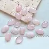 Atacado do Fabricante Anel de Quartzo Rosa Natural Oval com Base Plana Rosto para Joias Artesanais DIY Semi-Acabado Inlay Acessórios
