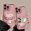 Soporte de Espejo Hello Kitty Adecuado para Funda de Teléfono Móvil Apple 16Promax 15 Nuevo Iphone16 Xiaomi 17 Silicona