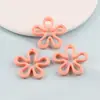 Macaron Ola Grande Hueca Flor de Cinco Pétalos Acrílico DIY Pendientes Hechos a Mano Accesorios para el Cabello Materiales Accesorios de Joyería