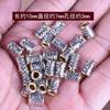 Accesorios de joyería con cuentas hechos a mano DIY aleación de plata Xizang mantra de seis palabras cuentas espaciadoras de agujero grande plata antigua con incrustaciones de cuentas de flores doradas cuentas sueltas