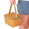 Bolsa de Almuerzo tipo Mimbre para Picnic al Aire Libre Bolsa de Papel de Aluminio Almuerzo Bolsa para Lonchera Bolso de Mano Bolsa Térmica Conveniente Bolsa Aislante