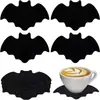 Posavasos Aislantes de Fieltro de Murciélago para Halloween Posavasos de Barra Posavasos Decorativos de Murciélago Negros para Halloween Posavasos para Café Té con Leche