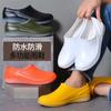 Galochas Brancas Fábrica de Alimentos Masculinas e Femininas Impermeáveis Luminosas Antiderrapantes de Borracha para Trabalho na Cozinha Baixas Proteção do Trabalho Calçados Aquáticos