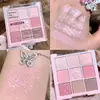 Muge Leen Paleta de Sombras de Ojos de Nueve Colores Mate Perlado Polvo Ahumado Rosa Color Melocotón Tierra Color Té con Leche Asequible Paleta de Sombras de Ojos Ins