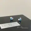 Brincos de Tarraxa Mini Fofos Coloridos em Formato de Coração com Strass Completo, Acessórios de Orelha Estilo Nicho