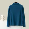 Camiseta base de terciopelo alemán acolchada cálida con cuello semi-alto y forro polar, manga larga, nueva 2024