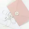 Sello de cera para bodas con adhesivo 3M, decoración de monedas de cera para sobres e invitaciones, pegatina de sello de cera con hoja de camelia dorada.