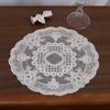 Posavasos de encaje bordado retro francés, tapete para tazón, fondo de fotografía, cubierta de tela decorativa, mantel individual